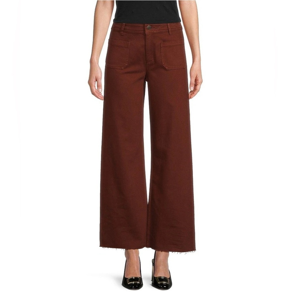 Every women’s 0 brown crop flare pants wide leg high rise stretch comfort bottom